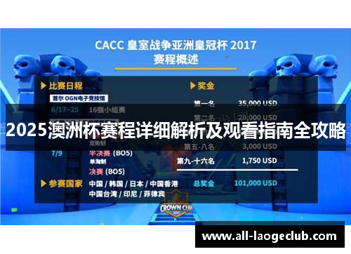 2025澳洲杯赛程详细解析及观看指南全攻略 2025澳洲杯赛程详细解析及观看指南全攻略